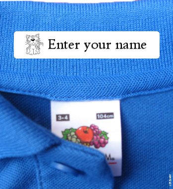 Stick-N-Wear™ Personalized Custom Clothing Labels Pack of 40 Machine Washable No-Iron Ocean Blue 