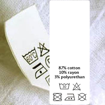 48 Étiquettes de Composition textile | Etiquettes d`entretien avec Logo